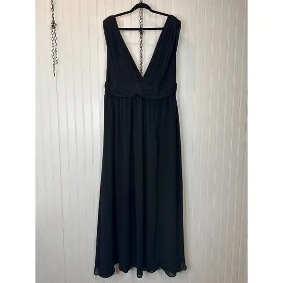 NWOT Lulus Heavenly Hues Black Maxi Dress Bridesmaid Wedding Banquet Formal M - Picture 2 of 6
